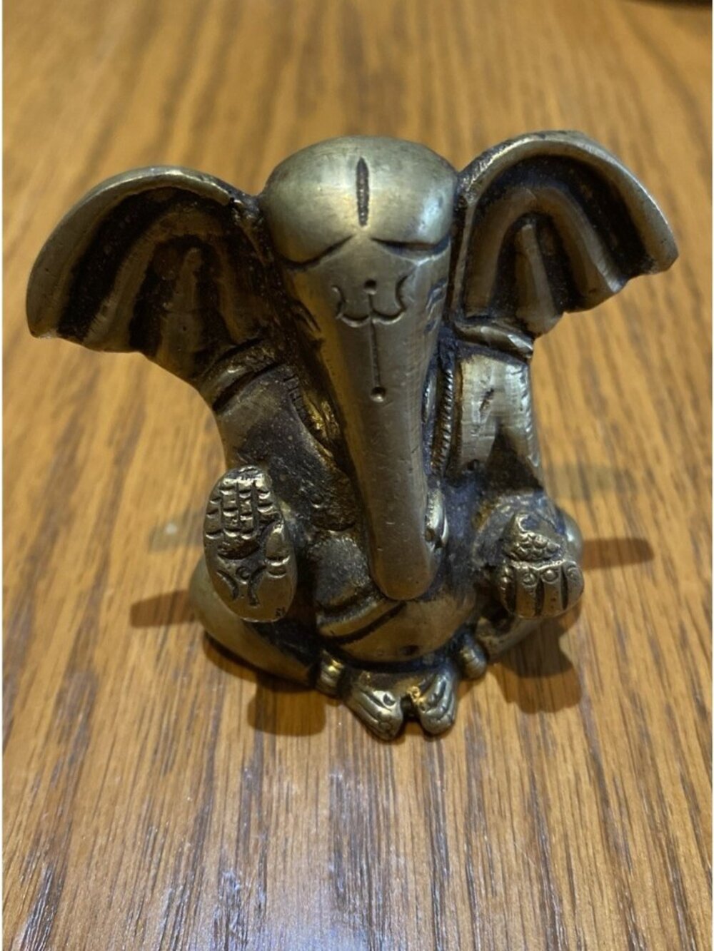 2.5" BRASS GANESH SITTING STATUE BEAUTIFUL HEAVY DUTY GREAT SHAPE!!!